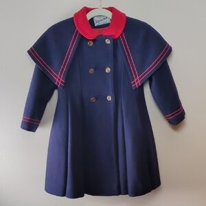 Vintage Rothschild Girls Sailor Swing Coat Union Made in USA (1970s-1990s)